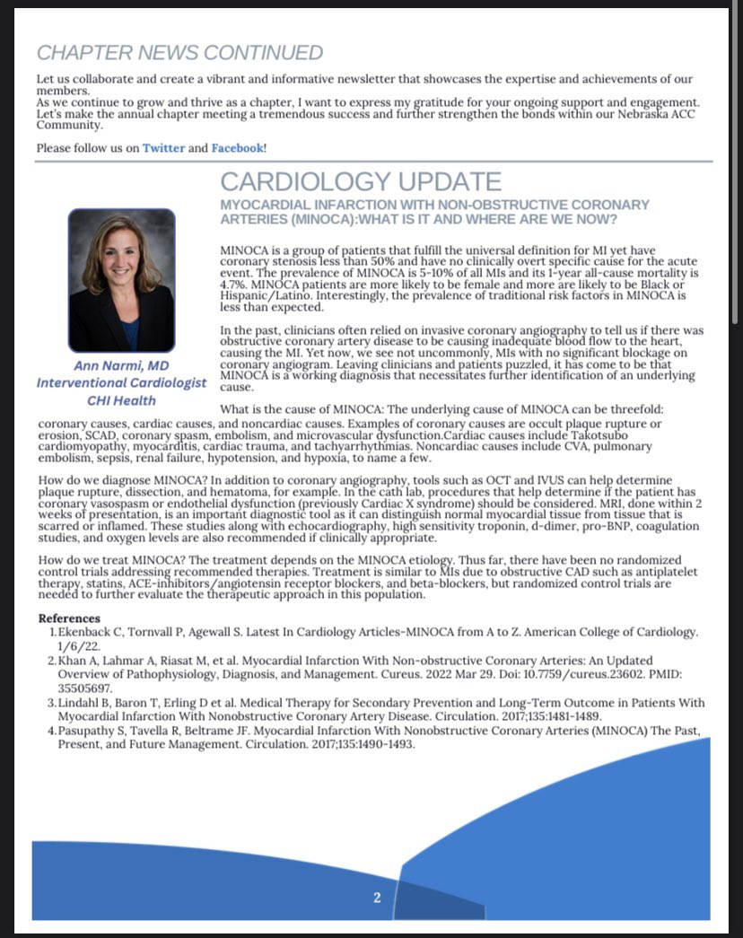 nebraskacardio's tweet photo. https://t.co/nL4Hembn98 
Cardiology update: MINOCA, Dr.Narmi
FIT Corner: Building Resilience, @MansiOberoi7 https://t.co/DN2yroPqQA