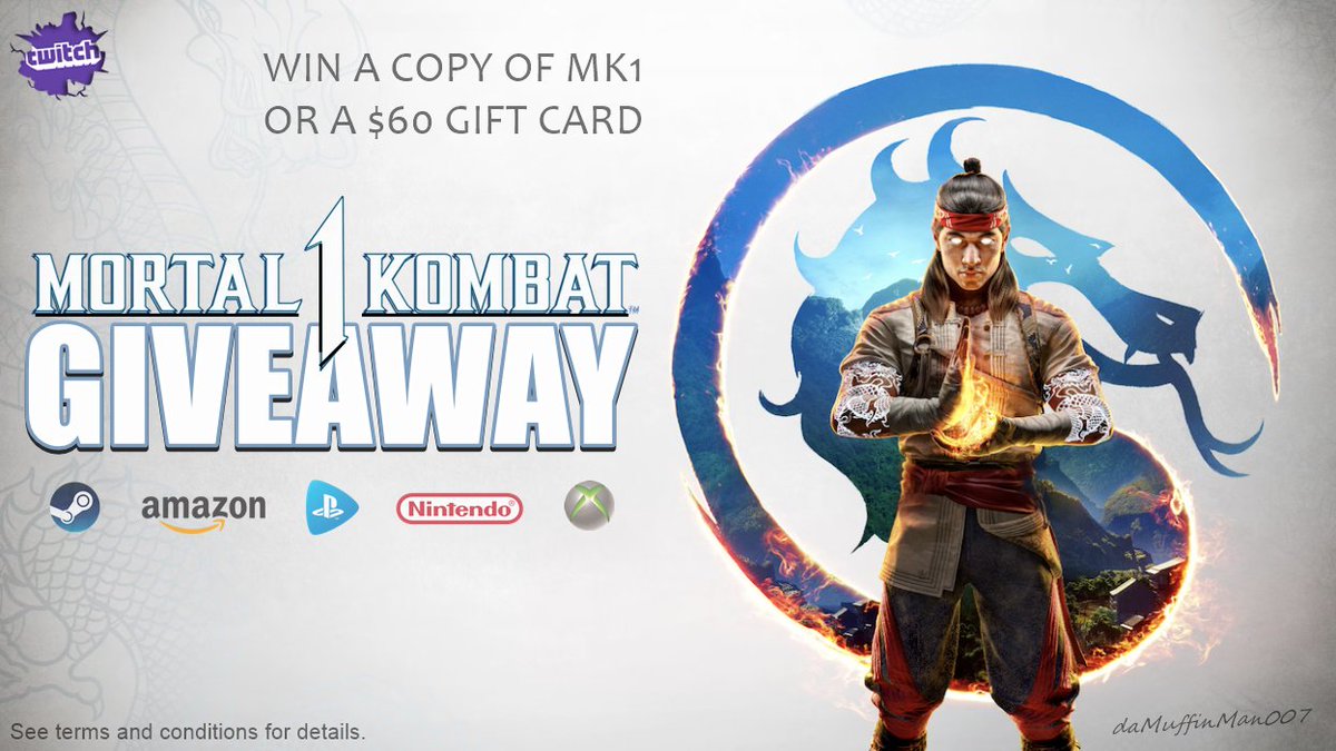 New <a href="/Twitch/">Twitch</a> #MortalKombat1 Giveaway! #WIN a copy of MK1 or a $60 Gift Card to <a href="/Nintendo/">任天堂株式会社</a> <a href="/PlayStation/">PlayStation</a> <a href="/Steam/">Steam</a> <a href="/Xbox/">Xbox</a> or @Amazon ✅ GET UP TO 50 FREE CHANCES ✅

Enter Here >> bit.ly/mk1giveaway