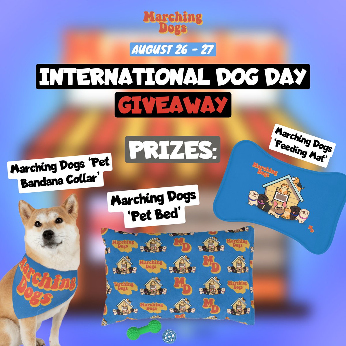 MarchingDogsLLC's tweet photo. Get some FREE pet gear from Marching Dogs!

Follow @MarchingDogsLLC 
Comment your Pets name 
RT for a bonus entry! https://t.co/X8xc9X2ec9