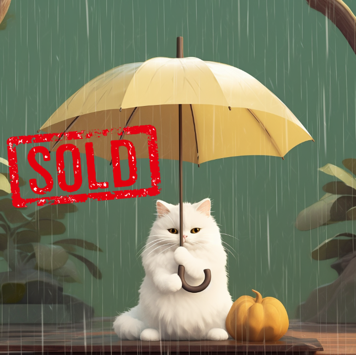 SOLD🔥My dear @uljana_art_ist  may there be more sunshine and good mood in your life. This cat will protect you with his umbrella from rain and sadness. Thank you so much for your support ❤️😻