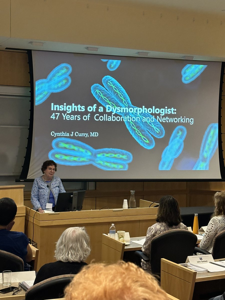 A standing ovation at #DWS2023 for invited speaker, Dr Cynthia Curry, after her reflections on a career that started “when we didn’t know how many chromosomes there are … you think I’m kidding?” We were lucky to hear her words of wisdom! 🧬