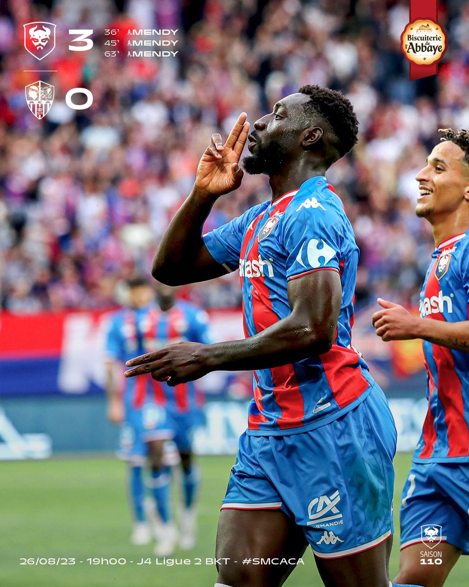 SMCaen's tweet photo. 🏁 C'est terminé à d'Ornano 🔥

4ème match, 4ème victoire, 4ème clean sheet 🤯

#SMCaen #TeamSMC #SMCACA https://t.co/bu7C930WAL