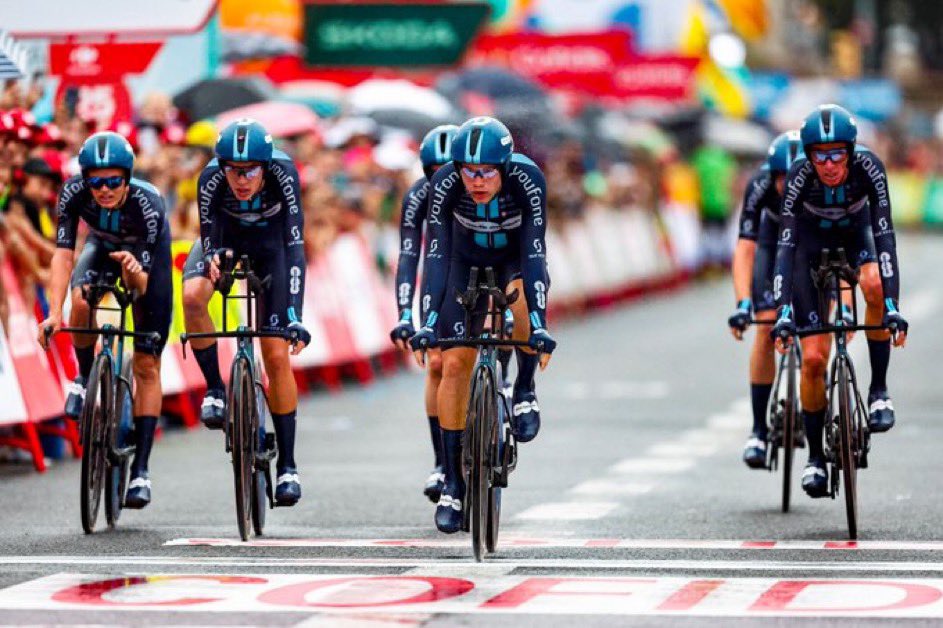 ScottishCycling's tweet photo. First Grand Tour stage  ✅
First Stage win ✅

Well done to Oscar Onley and Sean Flynn and the whole @TDSM_Firmenich squad for claiming the stage win in horrific conditions in Barcelona 

#LaVuelta23 https://t.co/u043BGz6sv