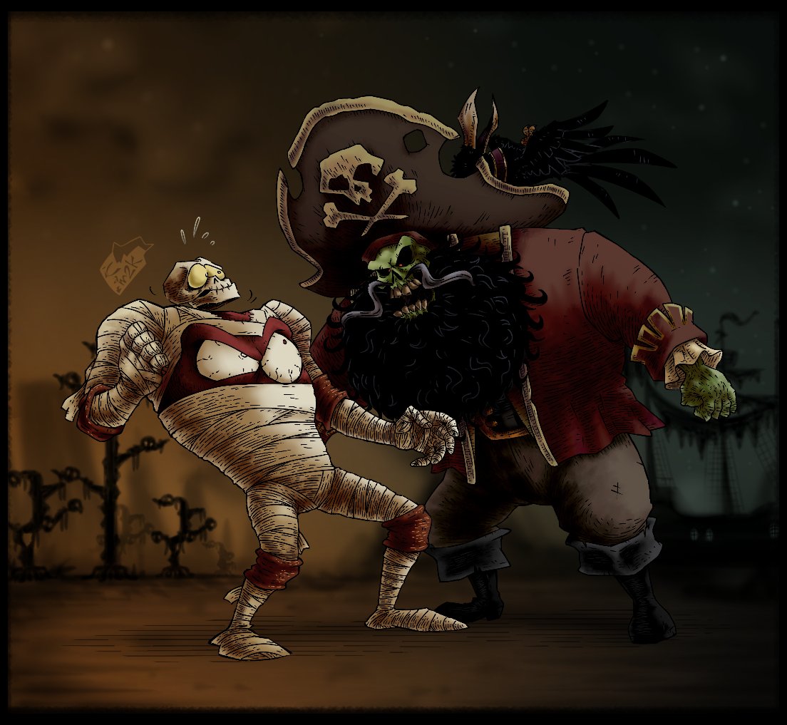 Cam2kI's tweet photo. "The Chucks are dead"
Aaand that's the recent one.
11.08.23
#DecapAttack #TheSecretofMonkeyIsland #ChuckDHead #LeChuck #Fanart https://t.co/GhXcDu89Nw
