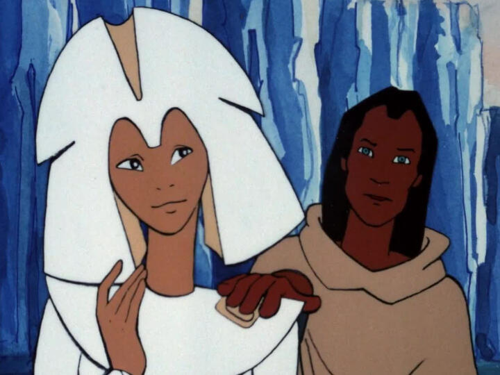 <a href="/toonsgowild/">Wildest Moments on Cartoon shows and Movies</a> Les Mondes Engloutis
That whole French futurists movement always struck me with how minimal and uncanny the imagery was. Highly detailed, showed so much personality, yet sketchy. 

A style also seen in Mysterious Cities of Gold, Savage Planet, and several others