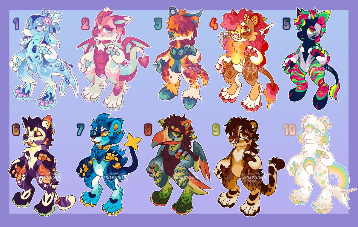 FRIEDTIIGER's tweet photo. ‼️BIG SUMMER COLLAB ADOPT BATCH‼️
it’s finally here! this is a collab batch with my friends
@ruraIrainbows and @BADMlRACLE on rural's base!
🌴🌴🌴
☀️first slide is mine, 2nd is rural's, 3rd is miracle's!
☀️ 💸6⃣0⃣ each!
☀️ reply/DM to claim! https://t.co/zo8mqPfpzW