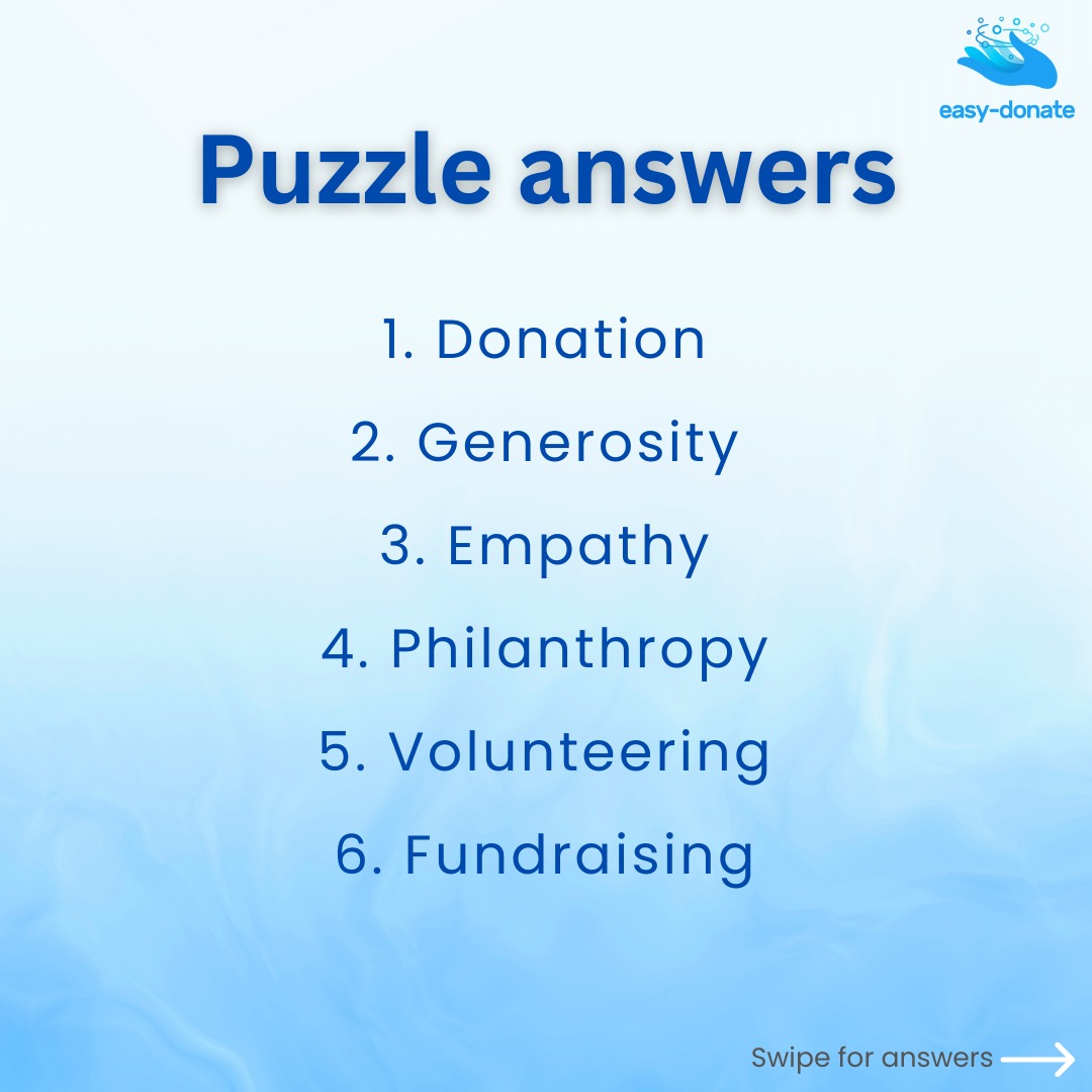 easy_donate_'s tweet image. How many of these did you get right? Stay tuned for the next Challenge on Tuesday.

Come join the conversation on giving at easy-donate easy-donate.com

#easydonate #CrosswordChallenge #WordPuzzleFun #SolveAndShare #GuessTheWords