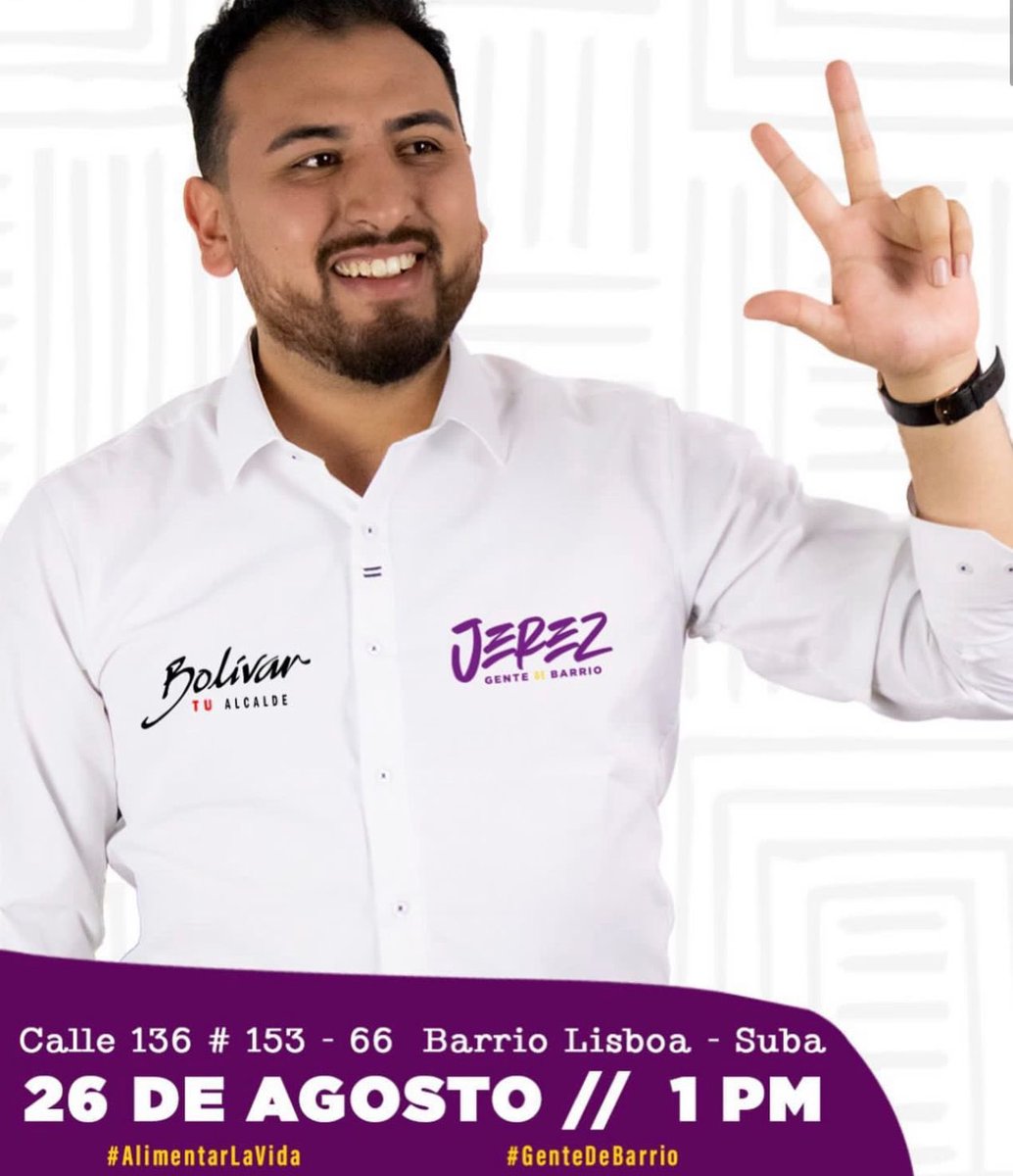 Donka_At's tweet image. Los esperamos en el lanzamiento de campaña de nuestro candidato a #Edil por la #LocalidadDeSuba, @SebasJerez84, en la calle 136 # 153 - 66 Barrio Lisboa - #Suba.
#AlimentarLaVida
#GenteDeBarrio