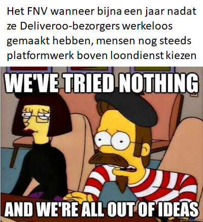 Ondanks verwoedde pogingen van het <a href="/FNV/">FNV</a> om mensen hun vrijheid te ontnemen en dwingen tot een bestaan als loonslaaf, kiezen mensen nog steeds om platformwerk te doen.