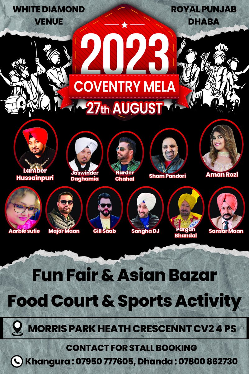 #tomorrow #coventry #mela 
<a href="/JaswinderDagham/">Jaswinder Daghamia</a>
<a href="/tubsy_dholki/">Bhupinder Kullar</a>
#JaswinderDaghamia 
#theliveexperienceliveband 
#27Aug2023