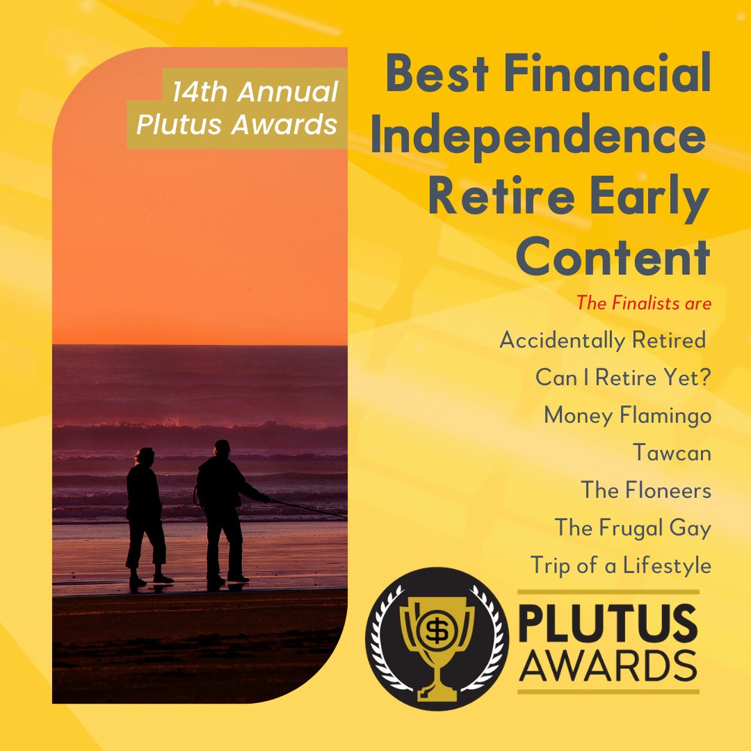 PlutusAwards's tweet photo. Announcing 4 more categories and their finalists for the 14th Annual Plutus Awards! Congratulations everyone 🎇🎇🎇

@AcdntlyRetired 
@MoneyFlamingo   
@TheFioneers 
@Thefrugalgay11   
@Tawcan 
@BenLuthien 
@MichelleLBlack 
@KatTretina 
@EricProfits https://t.co/LtnBfFL7T0