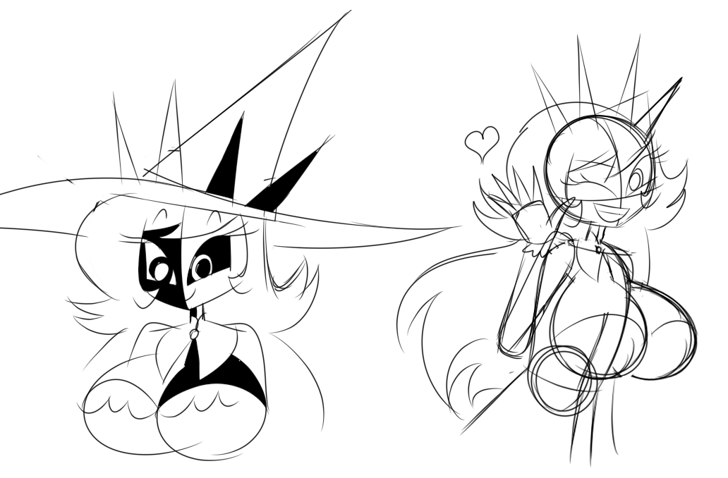 DStroart's tweet photo. Originally she was going to have spikes in her head that make her look like she's wearing a crown, as reference to a queen chess piece https://t.co/vfUdkyeJBI
