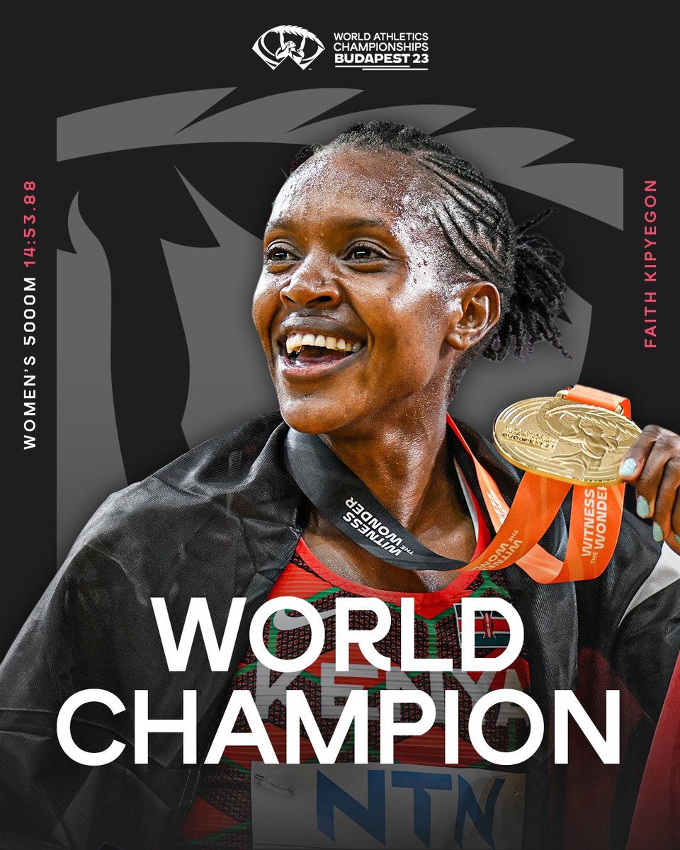 emwanzy's tweet photo. Faith Kipyegon is a “beast” - GOAT #WorldChampsBudapest https://t.co/x5YyNYhoe8