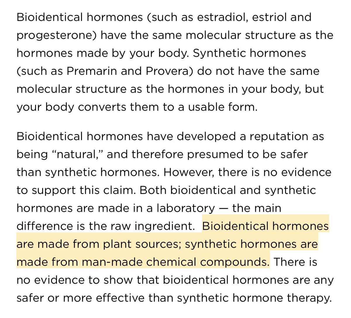 LGBwiththeT's tweet photo. FYI

Many HRT taken today isn’t synthetic.

A lot are Bioidentical, not synthetic. https://t.co/RI33dEHFEx