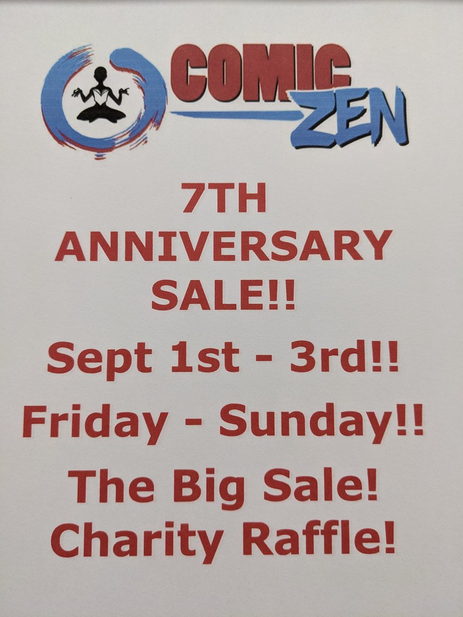 ComicZenPA's tweet photo. The countdown begins!
7th Anniversary celebration next weekend! Includes the drawing for the raffle for a Sideshow Collectibles statue!
#Anniversary #CantDoItWithoutYou #AnniversaryRaffle #ForCharity #HelpMeHelpThem https://t.co/81gacme6RL