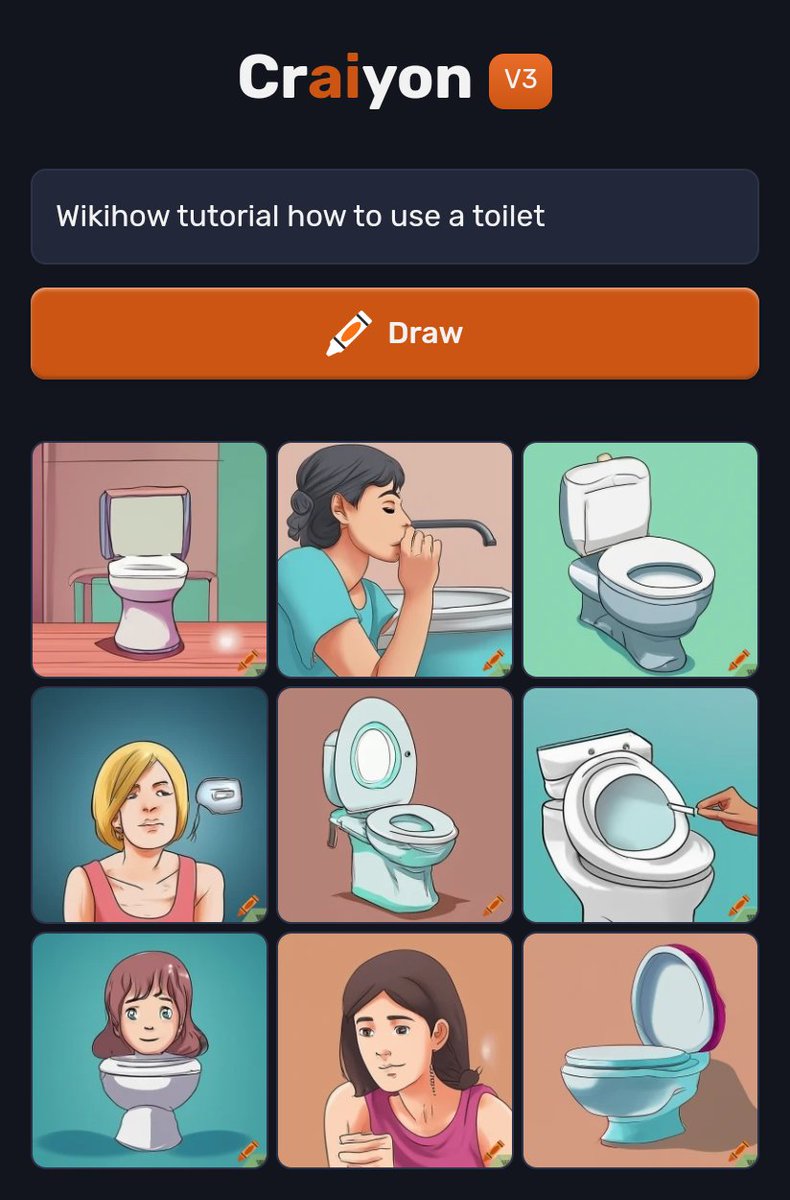 Anewweirdo's tweet photo. #Wikihow tutorial of how to use a toilet.  #Craiyon #CraiyonAI #Hugginface #AI #StableDiffusion #StableDiffusion2 #prompt #DallEmini #DALL·E #art #Aiart #aiartist #aiartcommunity #AIArtworkStable https://t.co/RmKDOGLSeR