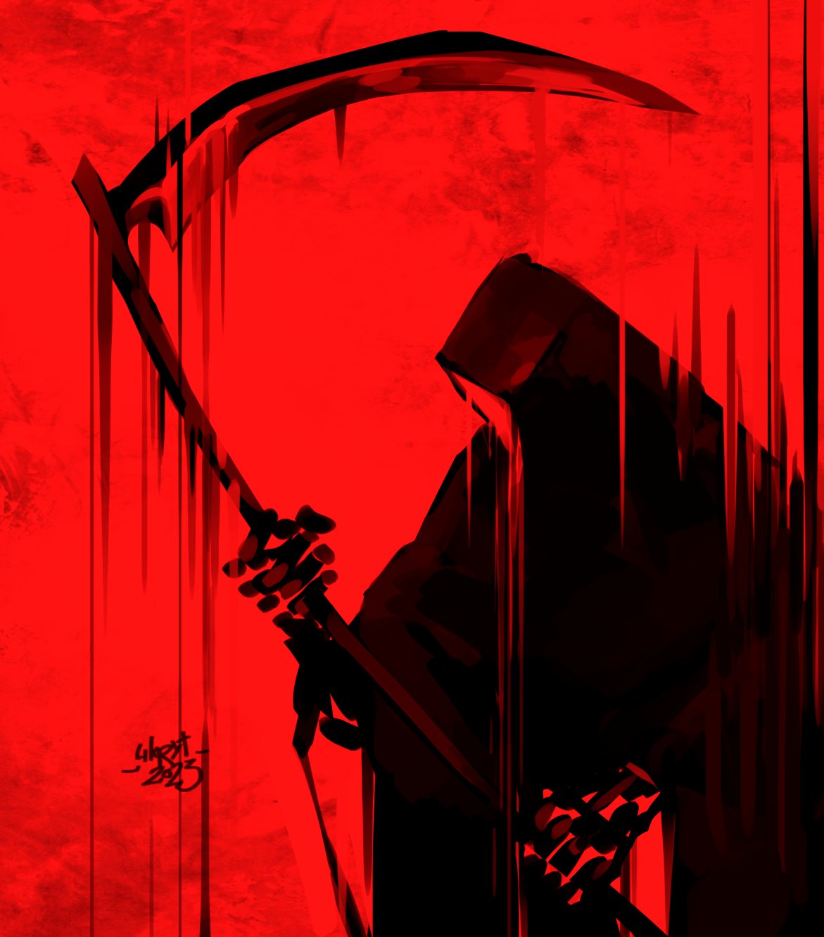 Red Grim Reaper Art