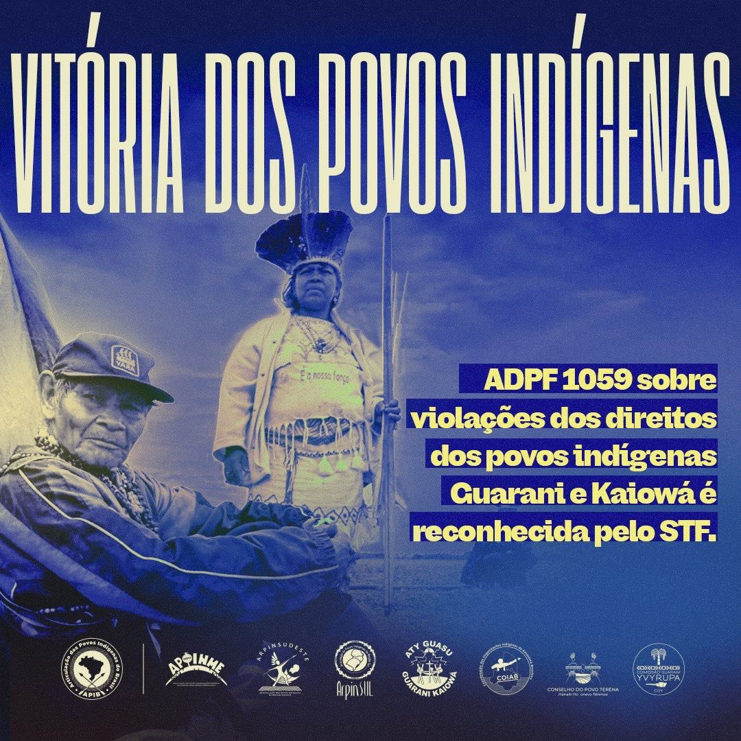 Vitória indígena no Mato Grosso do Sul, conseguimos nessa última sexta-feira, Emplacar a ADPF 1059 sobre os Kaiowás, abre-se um novo campo de incidência, as vozes kaiowá irão ecoar na Suprema Corte. 

Vamos para a luta

 #DemarcaçãoÉDemocracia