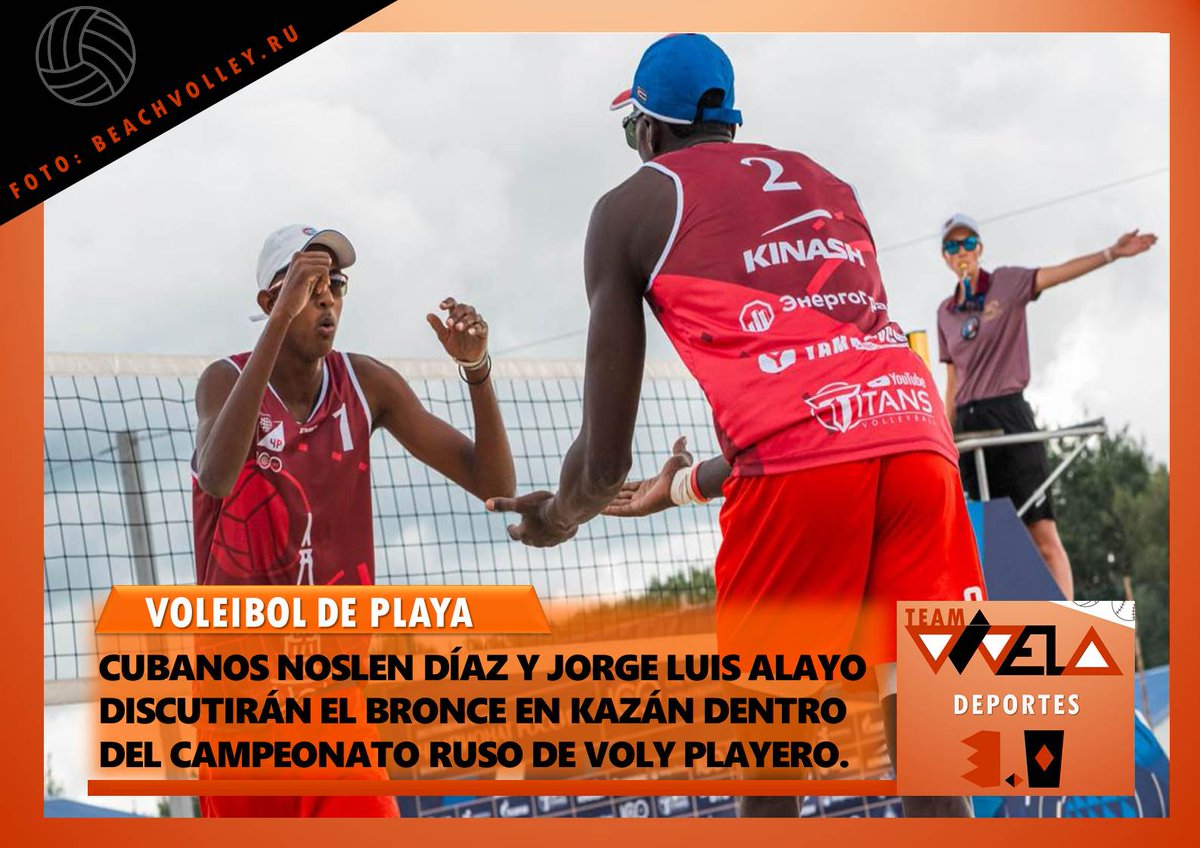team_vivela's tweet photo. 🏐🇨🇺 La principal dupla antillana integrada por Noslen Díaz y Jorge Luis Alayo no pudo ganar en esta jornada su duelo de semifinales y estarán mañana discutiendo el tercer lugar en la ciudad de Kazán, durante una de las paradas del Campeonato Nacional ruso de voleibol de playa. https://t.co/Yhgyf2W8we