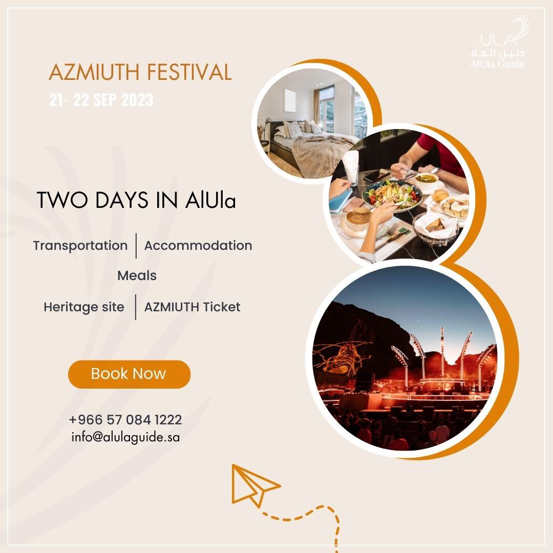 alulaguide's tweet photo. Discover the wonder of #AlUla during "AZMIUTH" festival with extraordinary itinerary made for you ! Book now , Get yours . #AlUlaGuide | #AZIMUTHFeels https://t.co/XhftfI3gPg