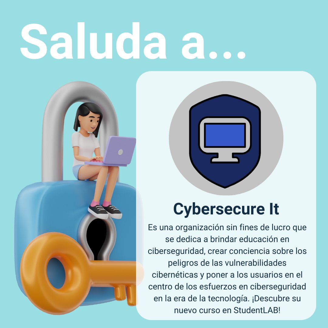 CanopyLAB_LATAM's tweet image. ¡Empoderando la Ciberseguridad Juntos! 🛡️🌐 #CybersecureIt y #CanopyLAB unen fuerzas para liderar un mundo digital más seguro.

Sumérgete en &apos;A Window into Cybersecurity&apos;, su nuevo curso GRATUITO en #StudentLAB. 

Registrate aquí: student.canopylab.com/public/course-…