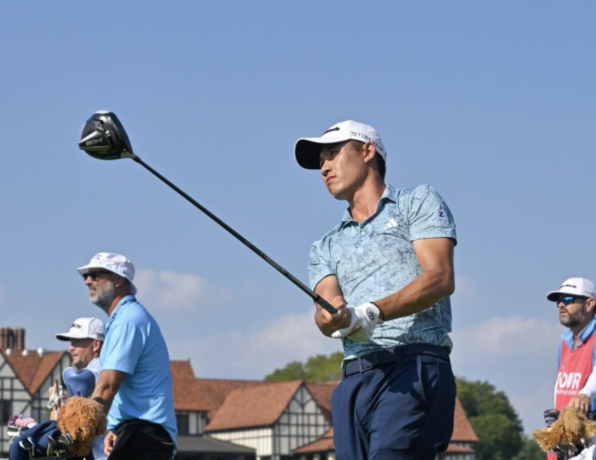 NUCLRGOLF's tweet photo. 🚨Co-leader Collin Morikawa still uses a TaylorMade SIM (1) driver that was originally released in 2020, instead of a Stealth 1/2 or even a SIM 2 model.
(📸: Ben Jared / PGA TOUR) https://t.co/hw16GzoIpk