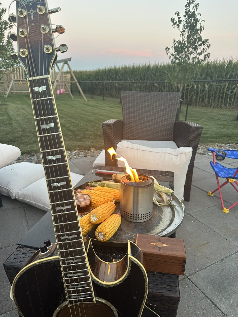 Summer is winding down. Yield checks, bourbon, fire, & guitar