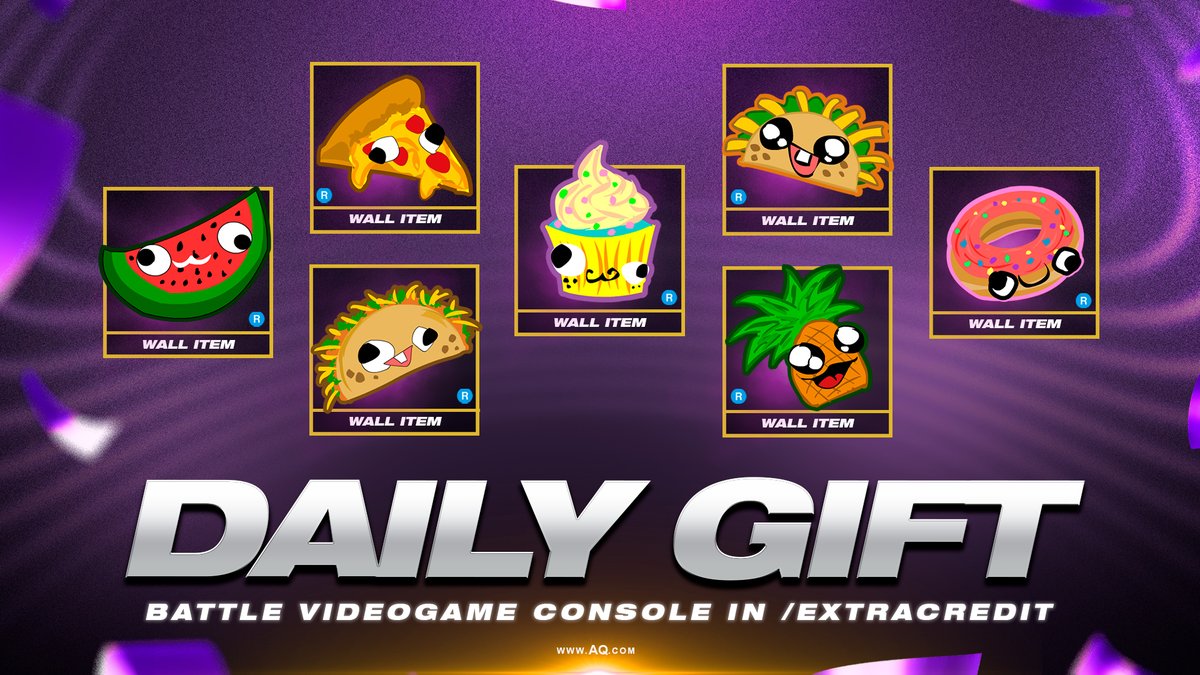 Saturday's Daily Gift items are now dropping! Battle the Videogame Console in the /extracredit map until September 30th to collect all 7 rare 0 derpy dessert-themed wall decals! (Items will display final art soon) Log in every day for a new reward, boost, or activity at…