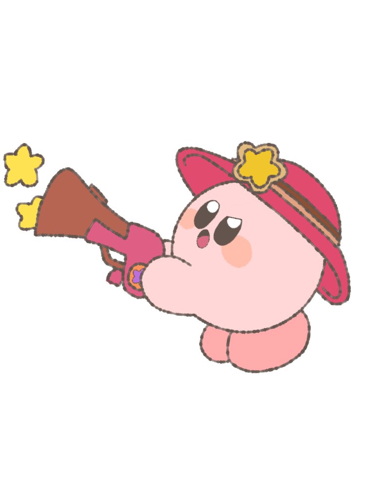 kirby weapon gun hat red headwear no humans white background star (symbol)  illustration images