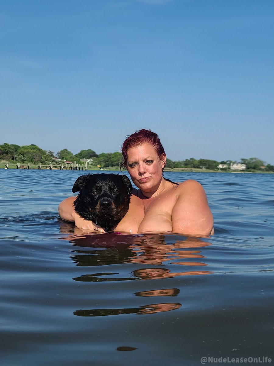 Two of my favorite living creatures appropriately celebrating the fact that today is BOTH #GoToplessDay and #InternationalDogDay! What a combo! ❤️ #naturism #nudism #getnaked #idratherbenaked #topless #gotopless #freethenipple #nudeleaseonlife #nationaldogday #dogsarealwaysnaked