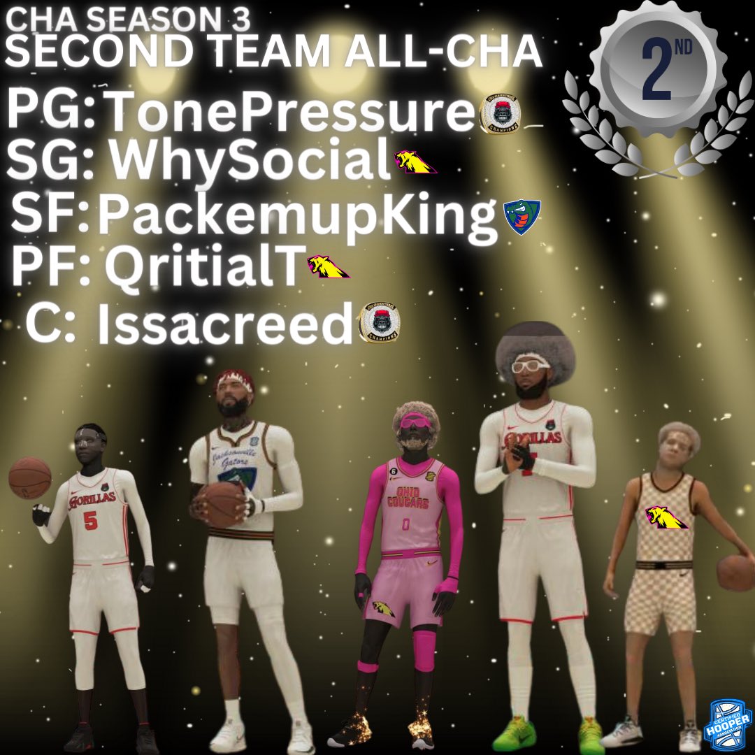 CertifiedHooperAssociation (@chassociation2k) on Twitter photo CHA SEASON 3 
SECOND TEAM ALL-CHA CHA SEASON 3 
SECOND TEAM ALL-CHA