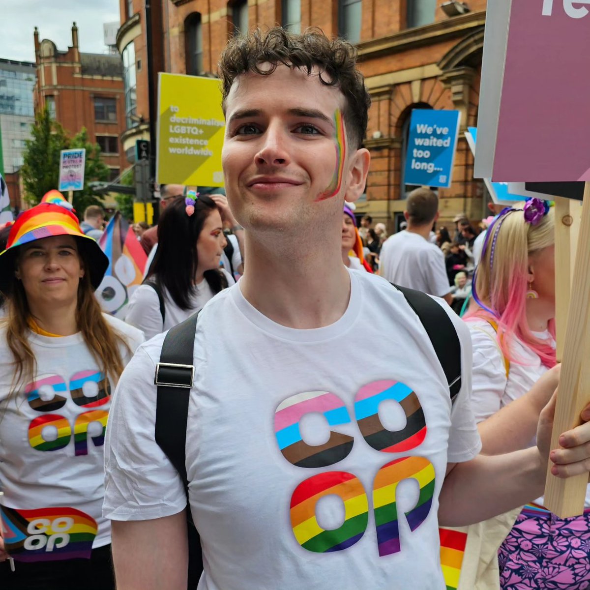 W1ldNat's tweet photo. Proud for Pride @CoopRespectLGBT @coopuk @NisaLocally @NisaRetail @MADLcharity #ManchesterPride #PrideInManchester https://t.co/raLKhS7eH5