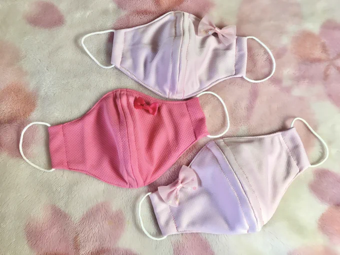 クールタオルで立体マスク作りました 色が良く無いな パンツに見える参考:けーことん様 