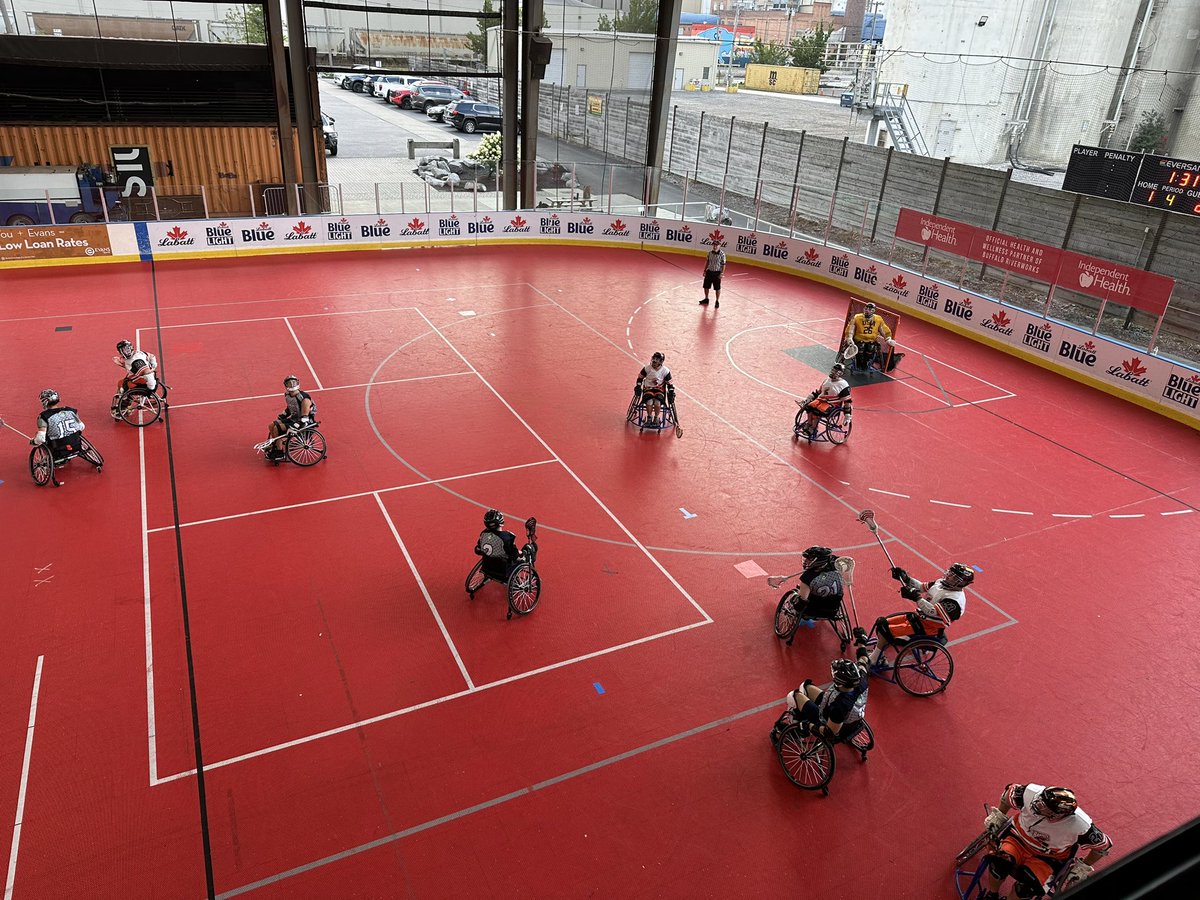 schu7372's tweet photo. Had the privilege of cheering on the Buffalo Wheelchair Lacrosse team this weekend! Great job, guys! Good luck in the playoffs tomorrow! @MrWheels101 @gbasports_ #wheelchairlacrosse #Nationals https://t.co/FsZyopNQkW