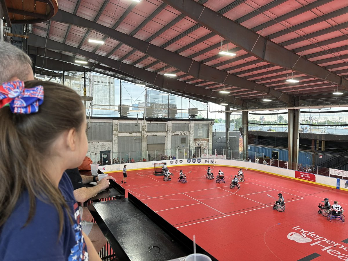 schu7372's tweet photo. Had the privilege of cheering on the Buffalo Wheelchair Lacrosse team this weekend! Great job, guys! Good luck in the playoffs tomorrow! @MrWheels101 @gbasports_ #wheelchairlacrosse #Nationals https://t.co/FsZyopNQkW