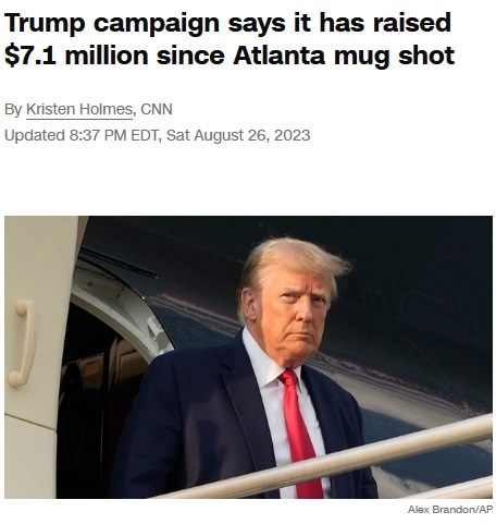 CONGRATS DEMS, TRUMP MUG SHOT MAKES HIM MILLIONS 💰 Democrats are determined to make Donald Trump a GOP legend by obsessing over 'orange man bad' instead of delivering for the working class. Trump had has best fundraising day of the campaign the day after his GA arrest. He did…