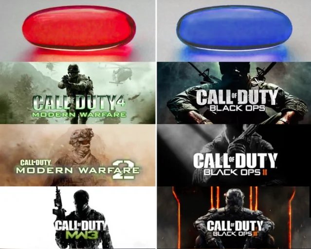 TheGhostOfHope's tweet photo. Red pill or blue pill? https://t.co/W5ZNsk5sGg