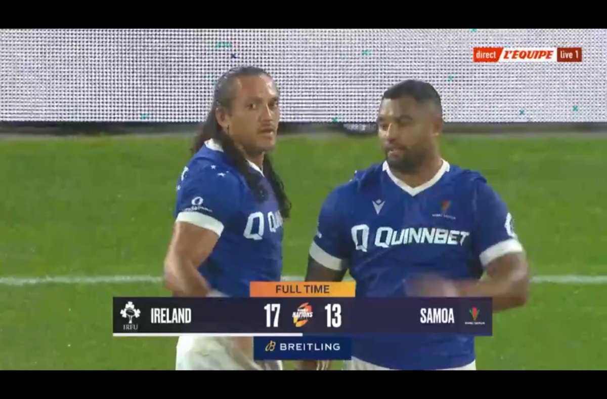 #IREvSAM 🇮🇪 🇼🇸 17-13 Dommage !
Bravo aux Irlandais !

#RugbyWorldCup #RSAvsNZL #rugby 🏉🏉🏉🏆