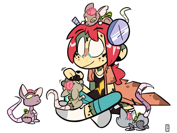 Shelley chillin with her weird brain rats 
