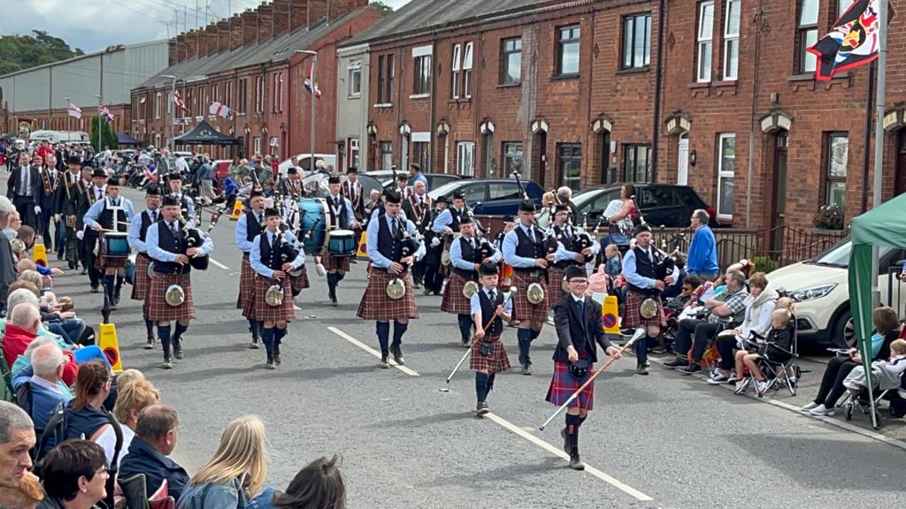 The band made an appearance today at the County Down Black Demonstration in #Dromore #CountyDown #pipebands