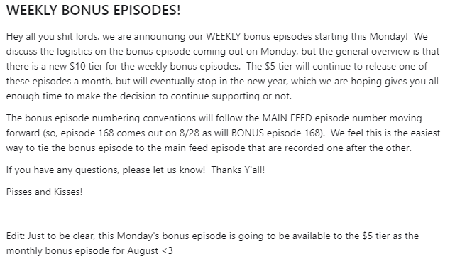 JudgiesPod's tweet photo. 🚨WEEKLY BONUS EPISODES🚨 https://t.co/NJcsr612qW