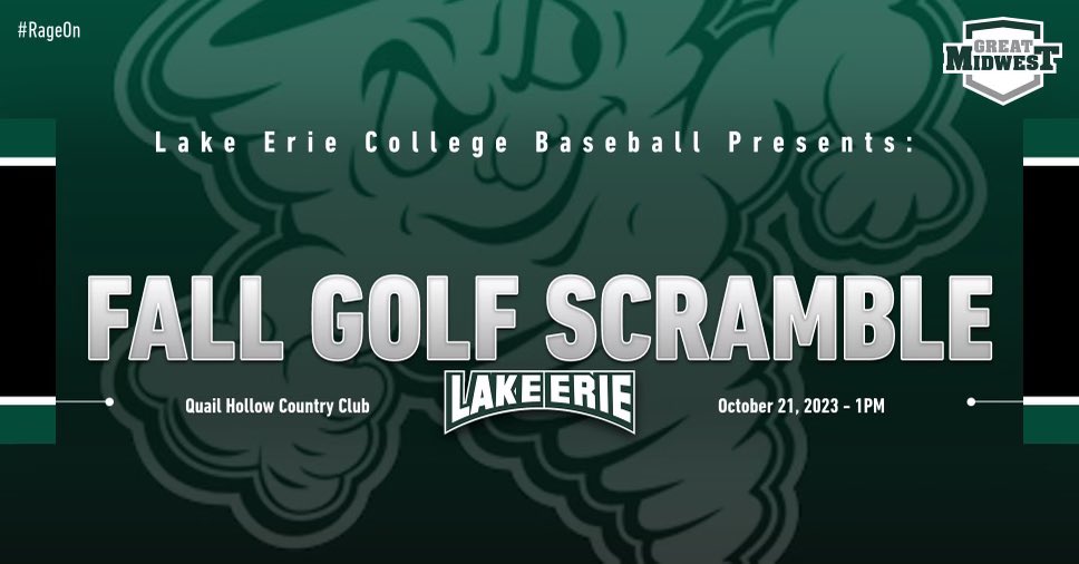 lakeeriebase's tweet photo. Lake Erie College Baseball: Golf Scramble @ Quail Hollow Country Club on October 21, 2023 starting at 1PM. 4 members per team! 

Cost:
$125 Per person
$500 Per Foursome
$40 Dinner Only
$200 Hole Sponsor
$600 Dinner Sponsor

Link posted soon! Contact us if you have interest! ⚡️ https://t.co/B3qDWXZ6mW