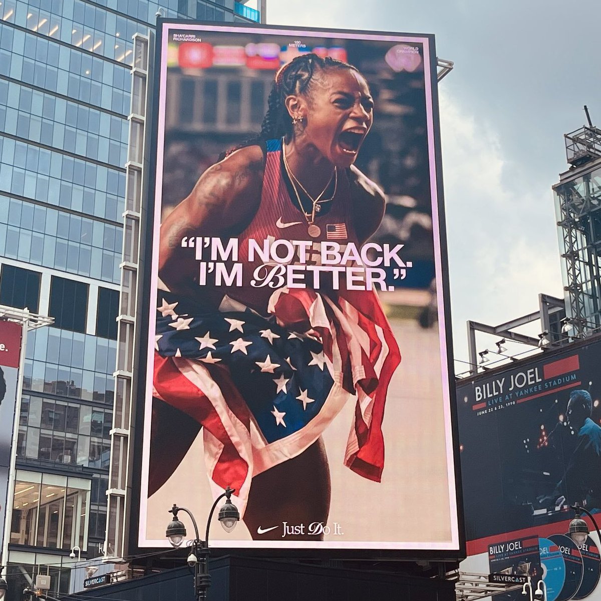 RobAKARon's tweet photo. Our daughter chose @itskerrii for her Black History Month report this year. Then she closed out her track season with a PR in the 100m at the Junior Olympics, fueled by running on the same track her idol did.

Congrats, Sha’Carri, your journey and greatness are inspiring🥇🥉🥇 https://t.co/hJlhrA1H7J