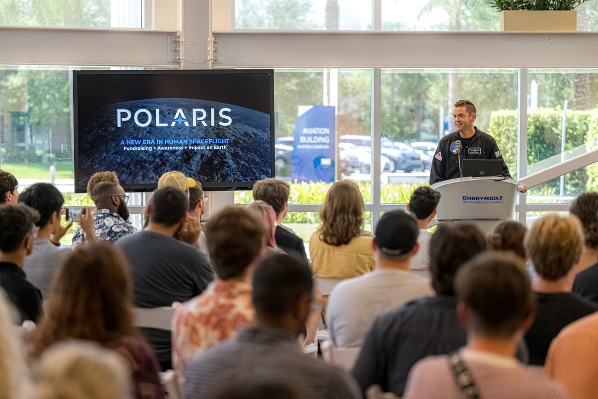 rookisaacman's tweet image. Inspiring the next generation of dreamers, engineers, pilots, astronauts and scientists is an important part of our @PolarisProgram mission. So great to interact with the students &amp;amp; campers. Thanks @SpaceCampUSA &amp;amp; @EmbryRiddle for inviting us to visit. You know who took the 📸
