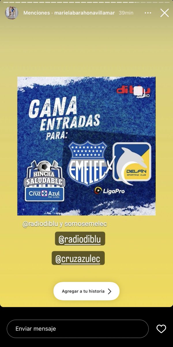 RadioDibluFM's tweet photo. @JohanaM63627286 @darioaraujoplua @ChelseaFC @CSEmelec 🎁👀 No olviden participar en uno de los concursos por entradas que hacemos semana a semana con Farmacias @cruzazulec 🔵🏟️

#HinchaSaludable 

Link para participar: https://t.co/Dt1PbMqq7I https://t.co/2L7ioea4h3