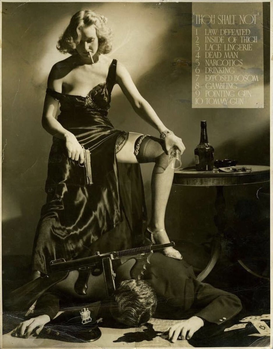 In 1934, Hollywood photographer A.L. 'Whitey' Schafer took this staged photo which mocked the Motion Picture Production Code (aka Hays Code), a set of moral guidelines that were applied to American films that were released from 1934 to 1968. The photo attempted to violate as many…