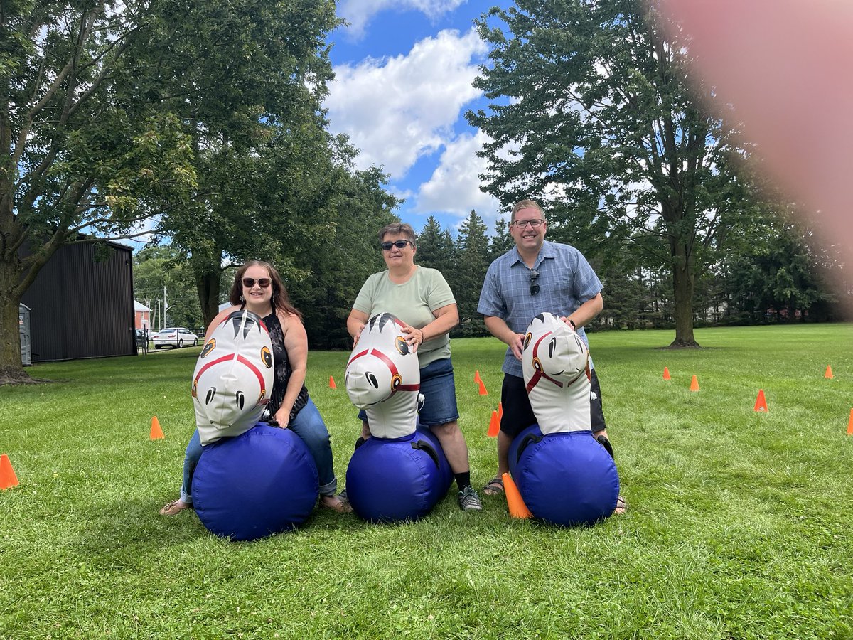 AmandaBrodhagen's tweet photo. As summer comes to a close, it was nice that the Optimist Club of Ellice hosted a free Family Fun Day in Rostock for our community. The politicians even competed with bouncy horses. Our MP @JohnNaterMP took first place. 🥇🐴

Great fun had by all! #ElliceWard https://t.co/AAsPNkqpoI