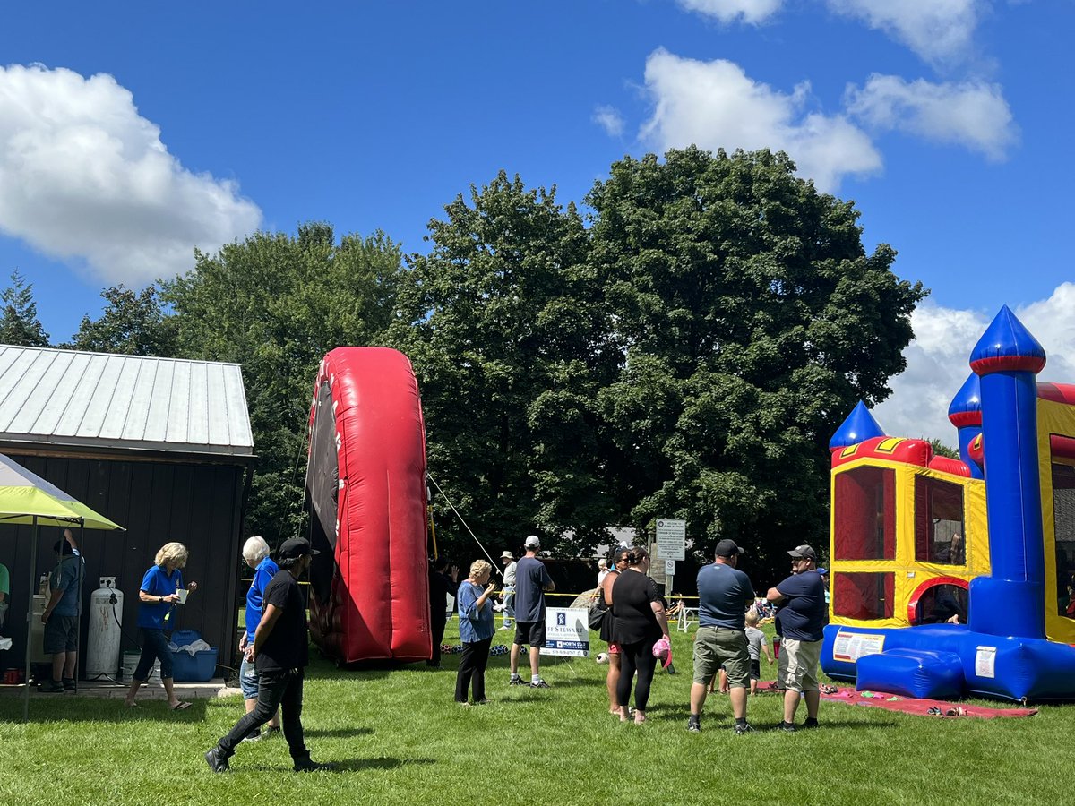 AmandaBrodhagen's tweet photo. As summer comes to a close, it was nice that the Optimist Club of Ellice hosted a free Family Fun Day in Rostock for our community. The politicians even competed with bouncy horses. Our MP @JohnNaterMP took first place. 🥇🐴

Great fun had by all! #ElliceWard https://t.co/AAsPNkqpoI