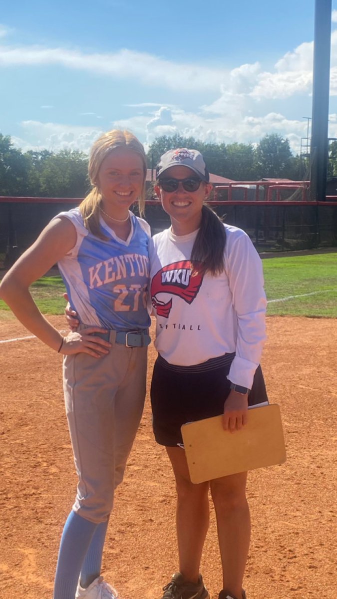 Today was an amazing day. I had the opportunity to go to the Western Kentucky  softball camp. I loved every minute thank you to the coaches. Everything was awesome and so much fun! <a href="/AmyLTudor/">Amy Tudor</a> <a href="/KaylaBixel/">Kayla Bixel</a> <a href="/WKUSoftball/">WKU Softball</a>