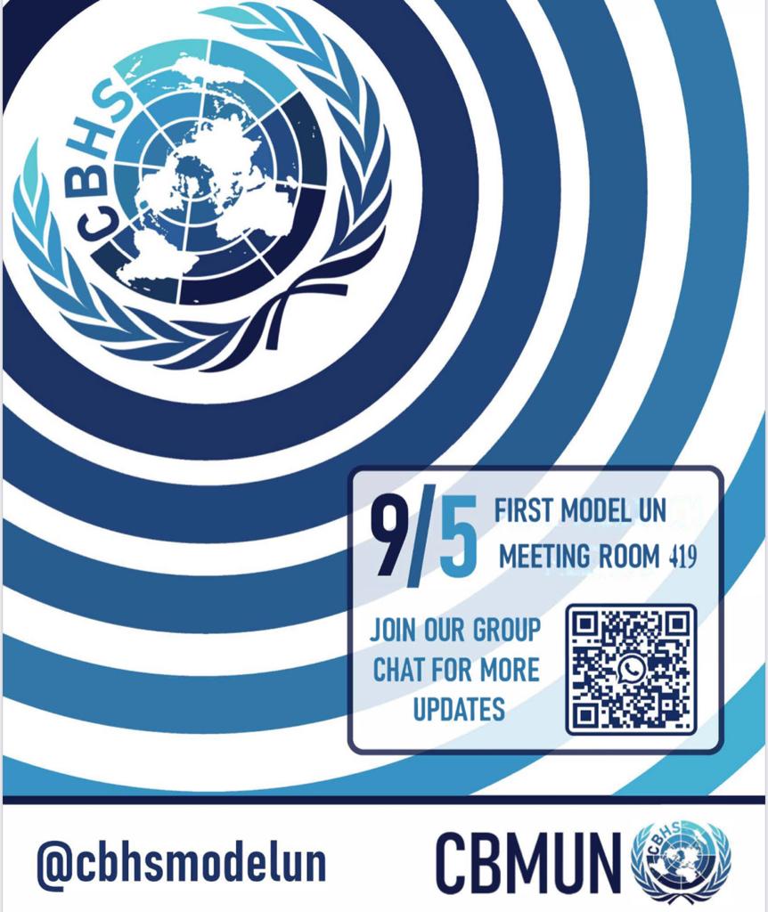 muncbhs's tweet photo. Our first meeting will be on September 5th! We are excited to see you there! Check out our bio for the group chat link and DM us for any questions! 💙

@PrincipalCBHS @APddixon @AP_Roca @AP_CBHS @MisterWass954 https://t.co/4XZvTmv0tm